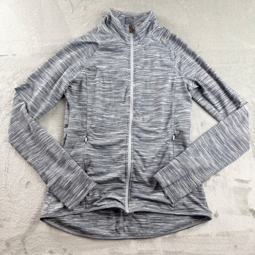 Champion C9 Duo‎ Dry Women's M Full Zip Track Jacket Gray Space Dye Thumbholes